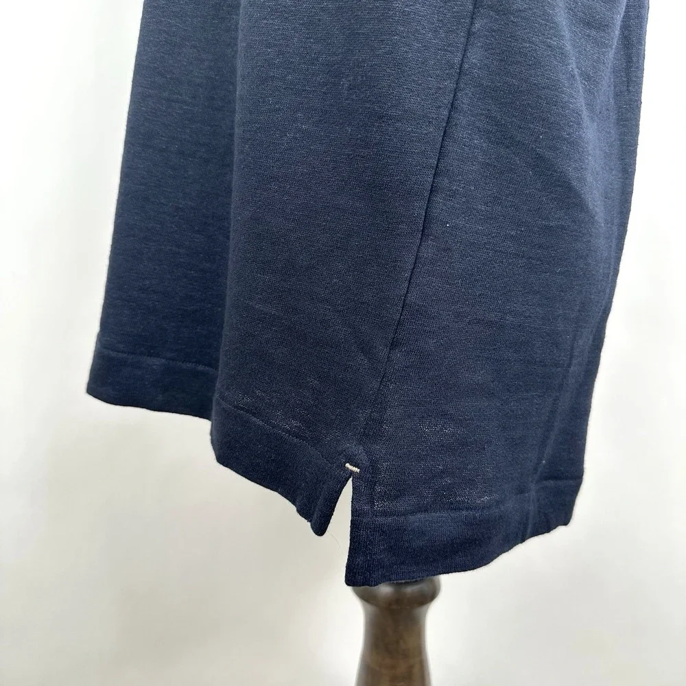 Banana Republic Linen French Terry Resort Shirt Men's Medium Navy Blue NWT